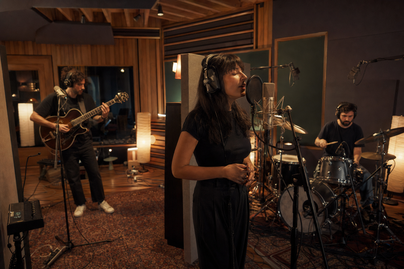 Sessione musicale nello studio